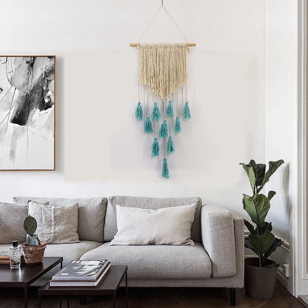 Wall Hanging Handwoven Bohemian Cotton Rope Boho Tapestry