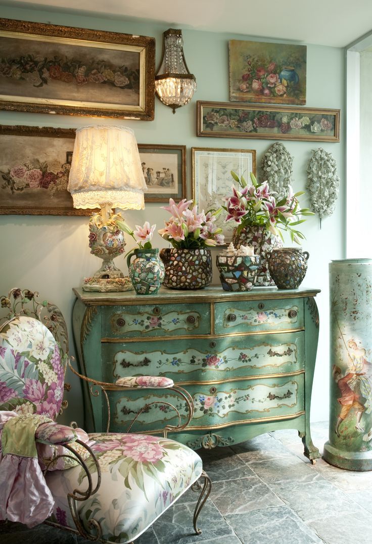 french bohemian decor Shabby chic living room, Shabby