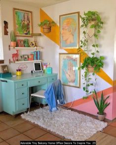 Adorable Tiny Balcony Home Office Decors To Inspire You 23